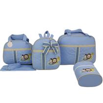 Bolsa maternidade 5 peças safari baby azul