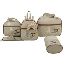Bolsa maternidade 5 peças safari baby bege