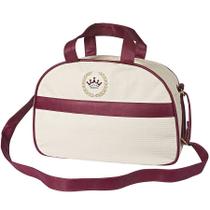 Bolsa Maternidade Basic Palha e Bordô G