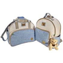 Bolsa Maternidade Bebe Jeans Média + Mochila + Trocador + Urso Chaveiro Bolsa Maternidade Bebe Jeans Média + Mochila + Trocador + Urso Chaveiro