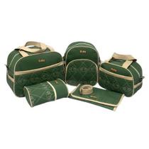 Bolsa maternidade bebê luxo kit 5 Verde impermeável