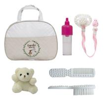 Bolsa Maternidade Bege c Pentinho+Chupeta p Boneca Reborn