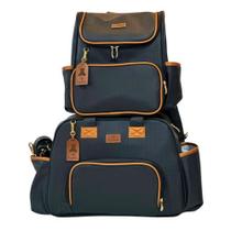 Bolsa Maternidade c/ Mochila em Corano 02 Peças Cor:Preta c/ Terracota