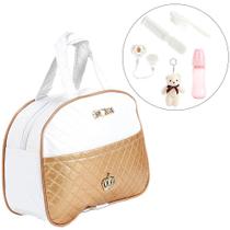 Bolsa Maternidade com 06 Acessórios Bege Personalizada Mães Bolsa Maternidade com 06 Acessórios Bege Personalizada Mães