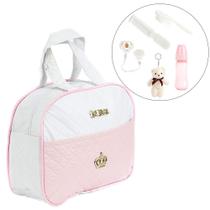 Bolsa Maternidade com 06 Acessórios Rosa Personalizada Mães Bolsa Maternidade com 06 Acessórios Rosa Personalizada Mães