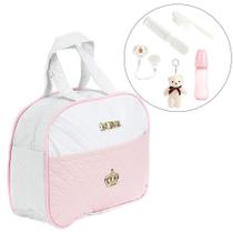 Bolsa Maternidade Enxoval 06 Itens Rosa/Branca Bebê Reborn Luxo Bolsa Maternidade Enxoval 06 Itens Rosa/Branca Bebê Reborn Luxo