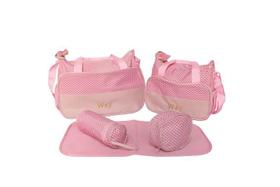 Bolsa Maternidade Kit 5 Peças Conjunto Enxoval Bebê Rosa - Importway