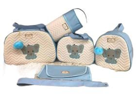 Bolsa Maternidade Kit Completo 5 Peças material sintético Elefante Luxo