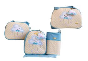 Bolsa Maternidade Kit Completo 5 Peças material sintético Nuvem Azul