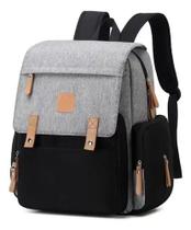 Bolsa maternidade land luxury cor cinza e preto com trocador Bolsa maternidade land luxury cor cinza e preto com trocador