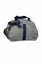 Bolsa Maternidade Lyssa Baby Linho cinza com ala marinho Bolsa Maternidade Lyssa Baby Linho cinza com ala marinho