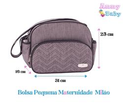 Bolsa Maternidade Pequena/Media Milão Cinza/Preto - BMP0005