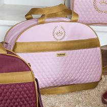 Bolsa Maternidade Puppi Coroa Rosa e Dourado G