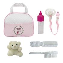 Bolsa Maternidade Rosa Com Pentinho E Escovinha Para Boneca Bolsa Maternidade Rosa Com Pentinho E Escovinha Para Boneca
