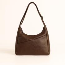 Bolsa Media Alça Transversal Divisorias Feminina de Ombro Estilo Saco Média Couro Moderna Tipo Estilo Carteiro