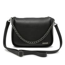 Bolsa Média Crossbody Transversal Alça Ajustável Corrente Preto