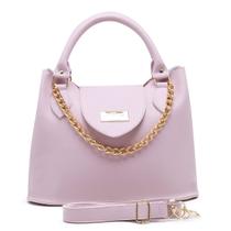 Bolsa Média Feminina Detalhes De Corrente Com Alça Transversal E Divisórias