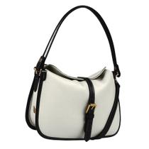 Bolsa Média Linea Bella 6080 Cor:Off White+Preto