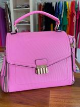 Bolsa média rosa com divisórias