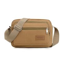 Bolsa mensageira compacta de lona multicamada para homens e mulheres