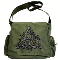 Bolsa mensageiro CHICGLOW com padrão de lona preta para mulheres/homens