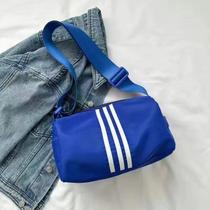 Bolsa Mensageiro Cilíndrica Esportiva Feminina Casual Leve Grande Capacidade Cor:Azul