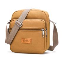 Bolsa mensageiro de lona para homens, tiracolo compacto de várias camadas