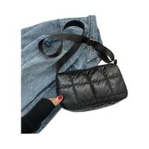Bolsa Mensageiro De Ombro Acolchoada Elegante Feminina Cor Sólida Plissada Bolha Viagem Compras