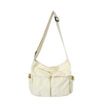 Bolsa mensageiro GAXOS Aesthetic Vintage White Canvas Feminina