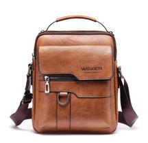 Bolsa mensageiro Hjkiopc com zíper, fivela, couro vintage, vermelho-marrom
