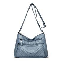 Bolsa Messenger Bolsa de ombro de couro PU macio de várias camadas