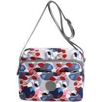 Bolsa Messenger colorida de nylon para mulheres 24x10x19cm