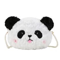 Bolsa Messenger Cute Panda Anime Plush para crianças de 2 a 10 anos Bolsa Messenger Cute Panda Anime Plush para crianças de 2 a 10 anos