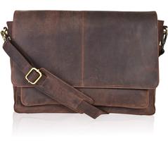 Bolsa Messenger de Couro Legítimo Oak Leathers - Unissex Bolsa Messenger de Couro Legítimo Oak Leathers - Unissex