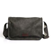 Bolsa Messenger de couro PU compacta de ombro transversal 27x13x20cm