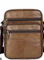 Bolsa Messenger de couro PU premium para homens - 16x5x19cm
