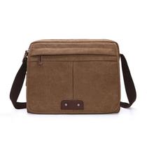 Bolsa Messenger de lona casual para homens, cor sólida, 33x8x28cm