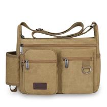 Bolsa Messenger de lona de grande capacidade para homens 30x11x21cm