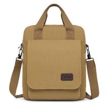 Bolsa Messenger de lona para homens, tamanho grande 31x9x36cm, cáqui