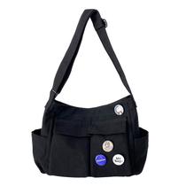 Bolsa Messenger de lona vintage para mulheres 40x15x13cm
