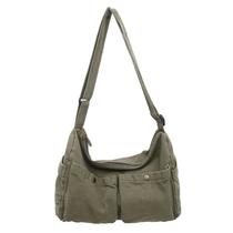 Bolsa Messenger de lona vintage para mulheres e homens 37x18x24cm Bolsa Messenger de lona vintage para mulheres e homens 37x18x24cm