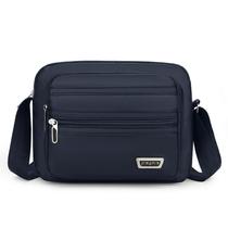 Bolsa Messenger de nylon para homens, grande, casual, impermeável, preta