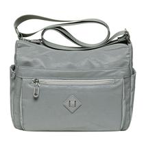 Bolsa Messenger de nylon para mulheres impermeável 26x10x20cm preta