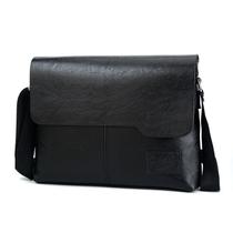 Bolsa Messenger em couro PU Business Shoulder Crossbody preta Bolsa Messenger em couro PU Business Shoulder Crossbody preta