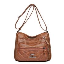 Bolsa Messenger em couro PU de grande capacidade, moderna para mulheres