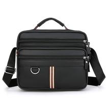 Bolsa Messenger em couro PU para homens compacta 24x9x19cm