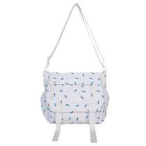 Bolsa Messenger em tela de estilo coreano com estampa floral Bolsa Messenger em tela de estilo coreano com estampa floral