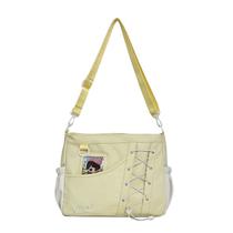 Bolsa Messenger em tela de estilo japonês para meninas 31x10x25cm