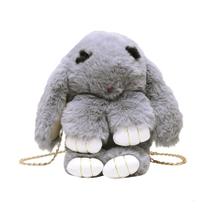 Bolsa Messenger Gray Rabbit Anime Plush para crianças de 2 a 10 anos