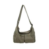 Bolsa Messenger KBTYE Canvas Cute Crossbody Tote Green 38x18x26cm